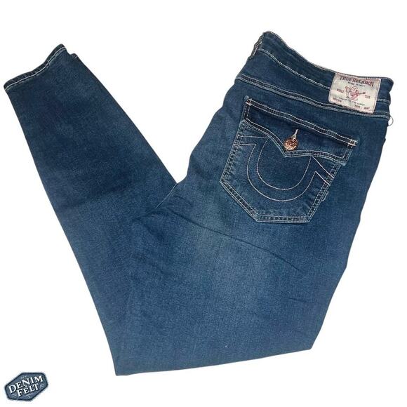 True Religion Women’s HALLE HIGH-WAISTED SUPER SKINNY BLUE DENIM JEANS | NEW!! - Picture 3 of 16
